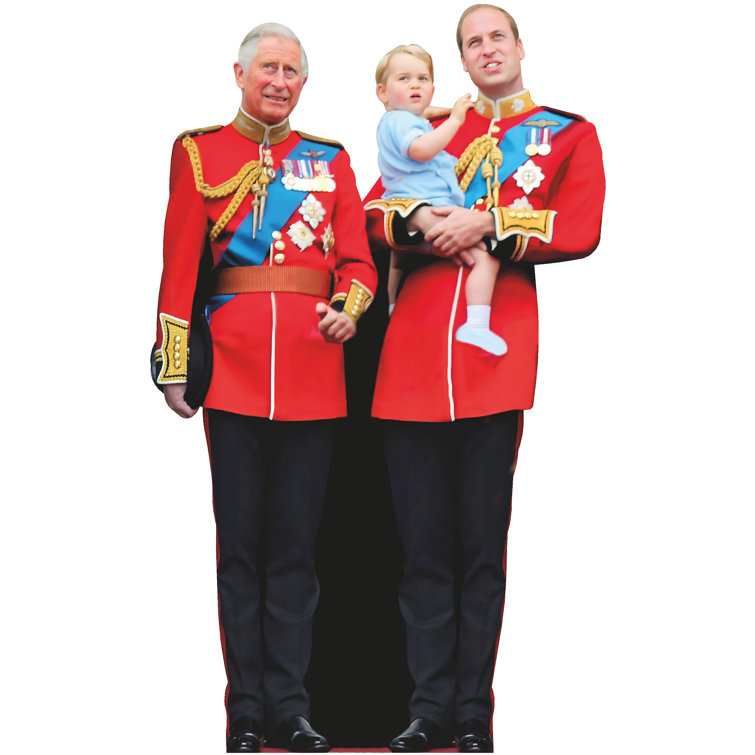 Wet Paint Printing Prince King Charles And William And Son Cardboard Cutout Standee Standup